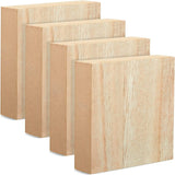 Unfinished MDF Wood Blocks for Crafts, 1 in Thick Wooden Square Blocks (4X4 In, 4 Pack) WoodArtSupply