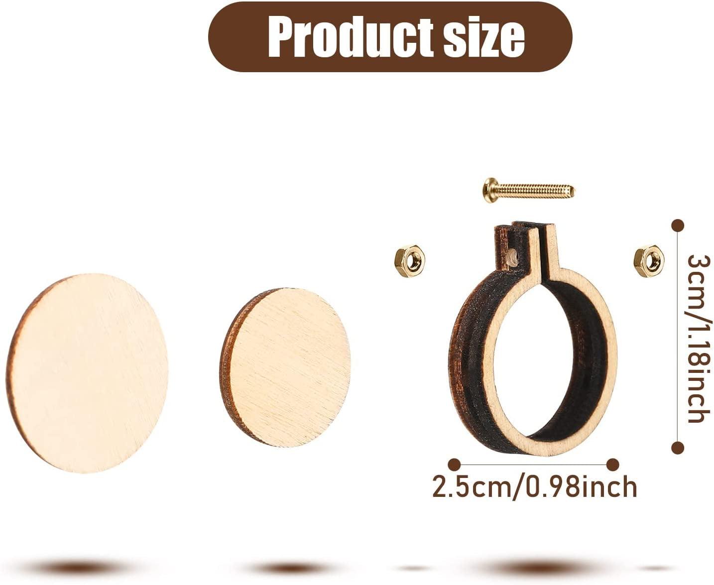 Mini Embroidery Hoop Mini Wood Hoop Ring Wooden round Crossing Stitch Hoop Small Display Frame Circle for DIY Pendant Embroidery Frame Craft (1.2 X 1 WoodArtSupply
