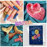 Holographic Chunky Glitter, 15 Colors Craft Glitter for Resin, with 5PCS Mixing Spoon, Cosmetic Glitter for Nail Body Eye Face, Resin Glitter Flakes WoodArtSupply