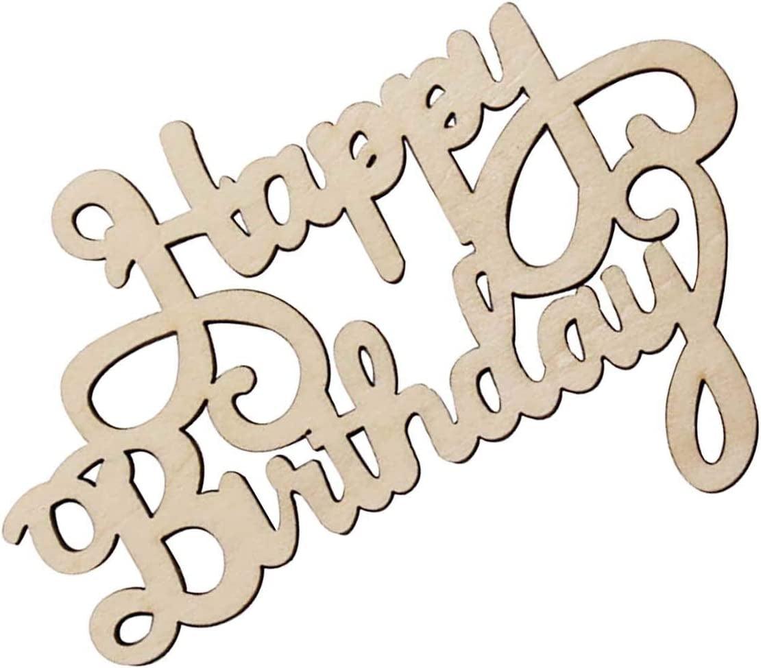 30Pcs Mini Birthday Wood Crafts DIY Cutout Wooden Slices Embellishments WoodArtSupply