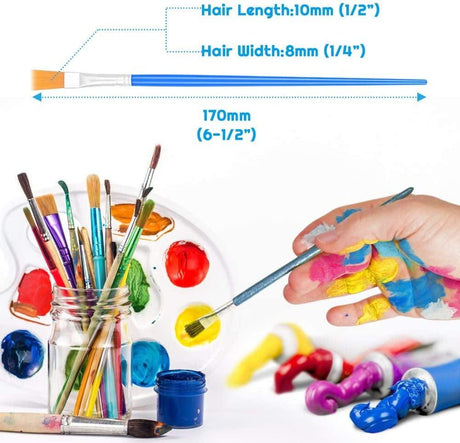 50 Pcs Flat Paint Brushes for Touch Up, Small Paint Brushes for Classroom Crafts Paint Brushes WoodArtSupply