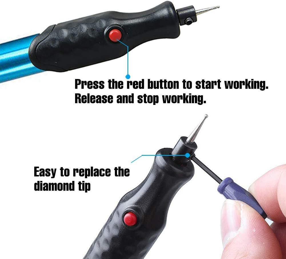 Electric Micro Engraver Pen Carve Engraving Tool Kit Cordless Precisio –  WoodArtSupply