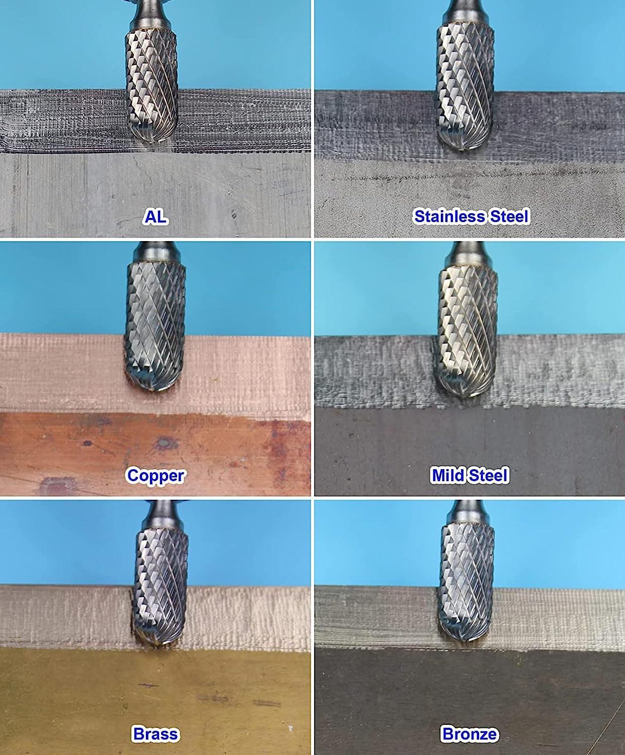 Carbide Burr Set Compatible with Dremel 1/8" Shank 10PCS Die Grinder Rotary Tool Rasp Bits - WoodArtSupply