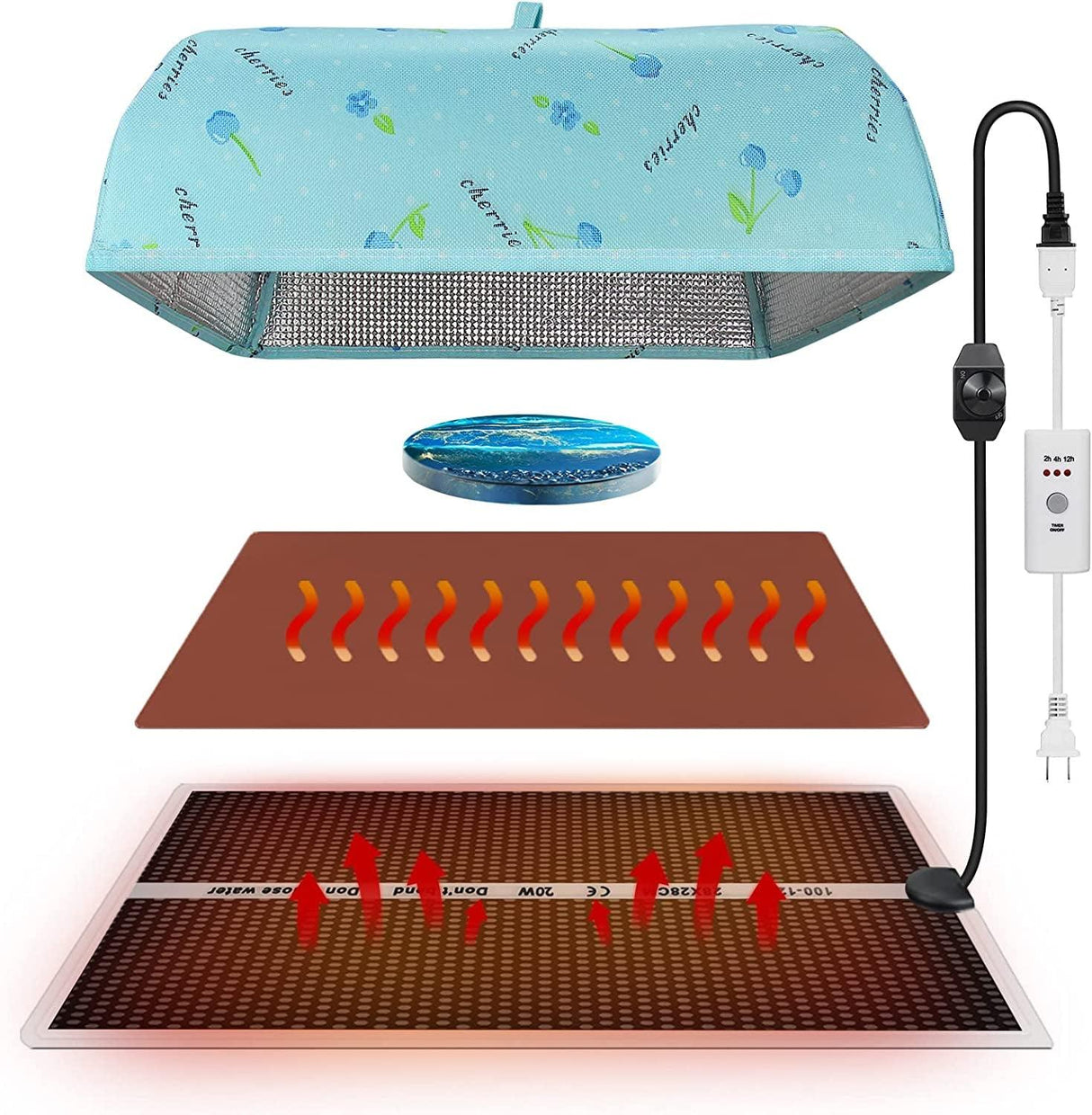 Epoxy Heating Mat with Cover Timer, Heat Pad for Resin Molds, Fast Curing Drying Warming Machine WoodArtSupply