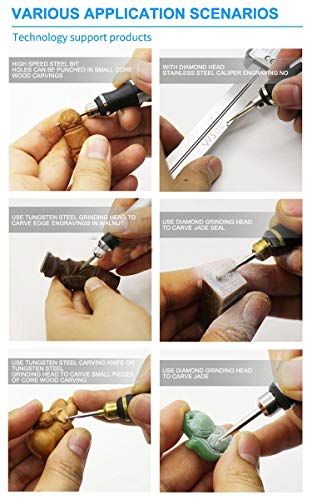 Rechargeable cordless Electric Micro Engraver Pen Mini DIY Engraving Tool Kit for Metal Glass Ceramic Plastic Wood Jewelry with 30 Bits and 16 Ryoma
