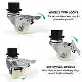 59" Bamboo Wood Garage Workbench w/Power Outlets & Drawer,Adjustable Height 25.4"-35.2",Multifunctional Workstation on Wheels 2000 Lbs Commercial RELIANCER