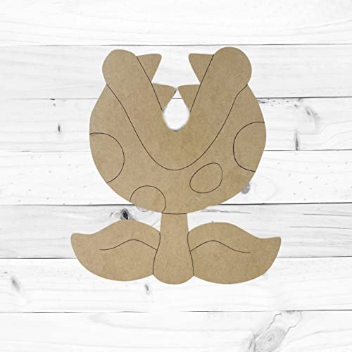Piranha Plant, Cartoon Shape, Paint by Line MDF Wooden Craft, Unfinished Craft, Shape, Build-A-Cross Build-A-Cross