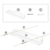 BTremary Acrylic Nail Polish Wall Mounted Holder Organizer Storage Rack Clear 6 Pack Hanging Nail Polish Shelf Floating Wall Mount Hold up to 96 BTremary