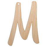 Letter M Uppercase Felt Marker Font Unfinished Craft Wood Holiday Christmas Tree DIY Pre-Drilled Ornament Sniggle Sloth