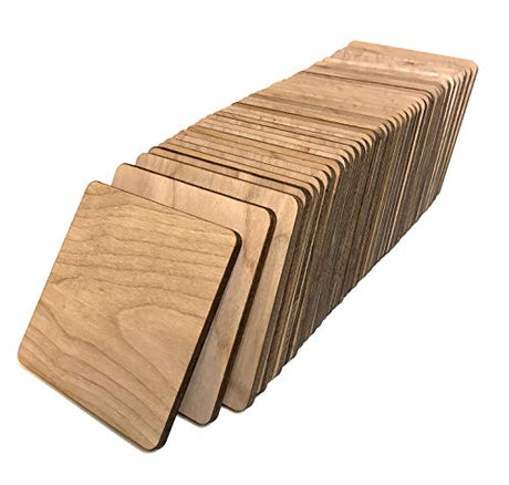 Unfinished Square Blank Wood Pieces 8 Inches, Coasters, Trivet, Pyrography, Painting, Writing, Kids Arts and Crafts, STEAM, Decorations, DIY Crafts… Torched