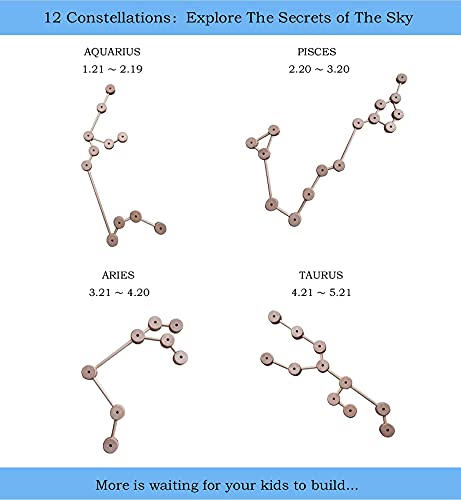 OUJILA Wooden Building Block Toys for Kids Ages 4-8, STEM Preschool Learning Educational Toys for Children, Creative Construction Toys Gift for Boys OUJILA