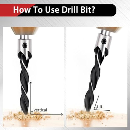 AIMLENTOOL Countersink Drill Bits Set, 7-Pack High Carbon Steel Countersink Drill Bits for Wood, Woodworking Carpentry Reamer with 1 Free Hex Key - WoodArtSupply