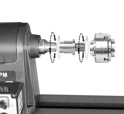 BMWOOD 5/8" Shopsmith Female to 1" x 8TPI Male Thread Adaptor, Woodworking Lathe Headstock Spindle Adaptor with Two Nylon Washers. BMWOOD
