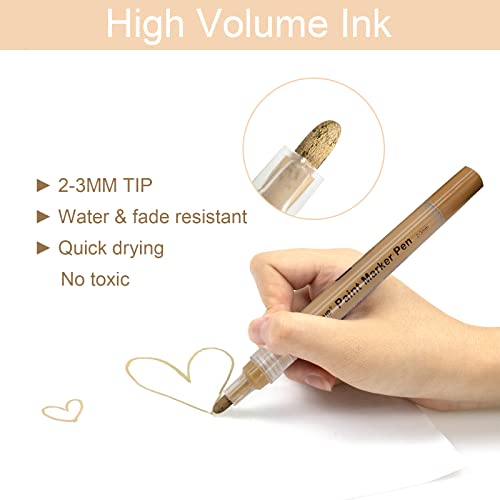 YOOHO Skin Tone Acrylic Paint Pens, Paint Markers for Wood,Glass,Fabric,Rocks Painting Paint Pens (2mm skin tone) YOOHO