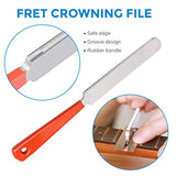 Alnicov Stainless Steel Guitar Fret Crowning File, Fret Rocker, Fingerboard Protectors Set Fret Leveling Grinding Tool Kit for Luthier and Guitar Alnicov