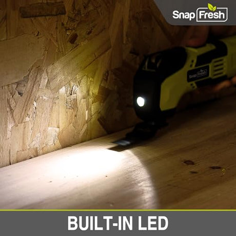 SnapFresh Cordless Oscillating Tool, 20V Oscillating Multi-Tool with 6 Speed, 3.2°Oscillating Angle, 22pcs Accessories, 2.0Ah Battery and Fast SnapFresh