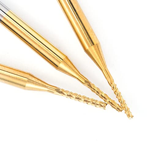 HUHAO 10Pcs CNC Machine Router Bit Mini PCB Carbide End Mill Tools 0.6mm Tip Cutting Bits CNC Milling Cutters Kit & CNC Cutter Milling HUHAO