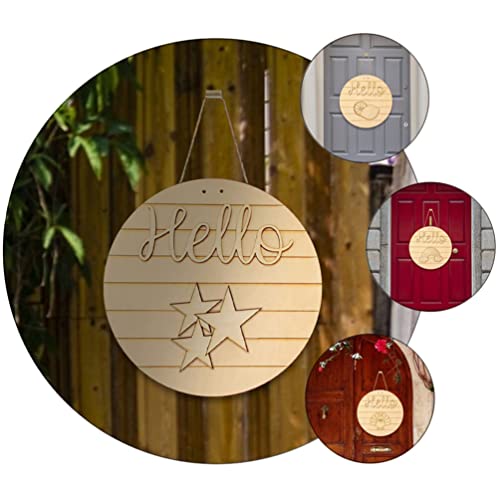 KESYOO Home Decor Interchangeable Seasonal Welcome Sign DIY Unfinished Wood Front Door Sign Farmhouse Wall Hanger Plaque Board For Festival KESYOO
