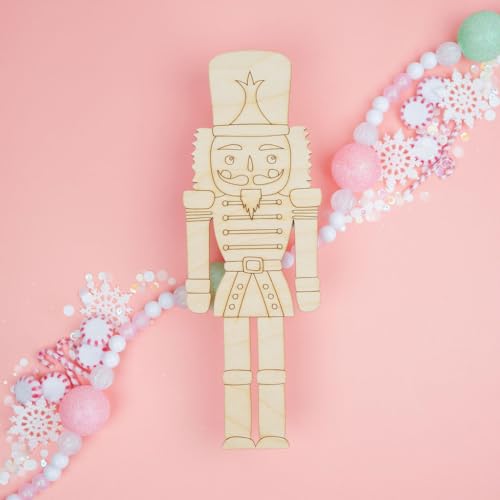 Unfinished Nutcracker Wood Cutout 12 inch, Pack of 2 Large Nutcracker Christmas Decorations for Door Hangers & Crafts, by Woodpeckers Woodpeckers