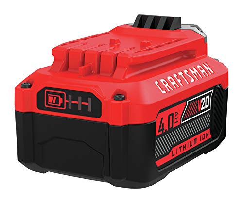 CRAFTSMAN V20 Lithium Ion Battery, 4.0-Amp Hour, 2 Pack, LED Charge Indicator (CMCB204-2) Craftsman