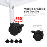 Yaheetech 3 Tier Durable Metal Multi-Purpose Rolling Utility Cart, Rolling Esthetician Cart Storage Craft Cart Kitchen Cart with Handle and Locking Yaheetech