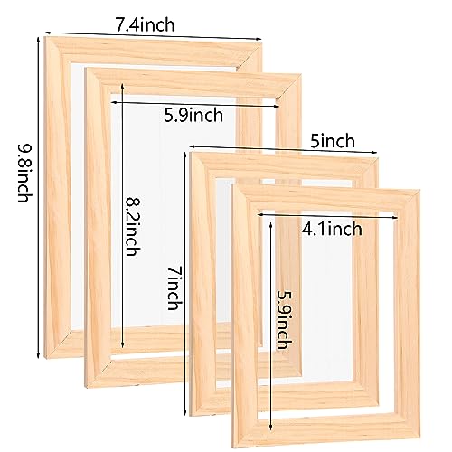 Caydo 18 Pieces Paper Making Kit Includes A5, A6 Size Wooden Mold and Deckle, Absorbent Paper, Pulp, Sponge, Paints, Confetti and Instructions for Caydo