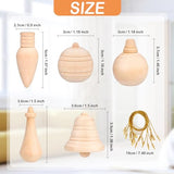Bluedale 20 Pcs Wooden Christmas Trees Ornaments for Crafts, Natural Unfinished Wood Ornaments, Xmas DIY Arts Painting Holiday Hanging Decorations in Bluedale