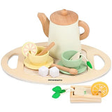 Asweets Wooden Tea Set for Little Girls,Tea Party Set Play Kitchen Accessories for Kid Playset Pretend Toddler Tea Set Toy Asweets