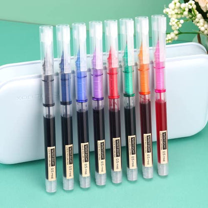 WRITECH Rolling Ball Pens Quick Dry Ink 0.5 mm Extra Fine Point Pens 10 Pcs Liquid Ink Pen Rollerball Pens Multicolor Ink (Multicolor) - WoodArtSupply