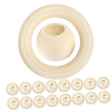 VILLCASE 1 Set Beaded Wood Ring Set Macrame Kits Macrame Making Tool Unfinished Smooth Wooden Ring Natural Wood Rings Small Wood Rings for Macrame VILLCASE