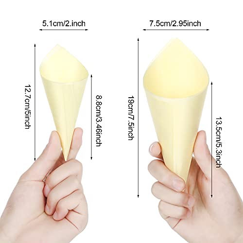 Wood Tasting Cone Disposable Wooden Cone Serving and Tasting Cone Appetizer Finger Food Ice Cream Holder for Food and Decoration Displays Home Nuenen