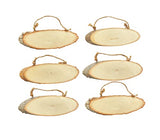 Pack of 6 Wood Signs Basswood Oval Plaque Wooden Slice for Crafts Burning Carving (3x10x0.42 in) Cregugua