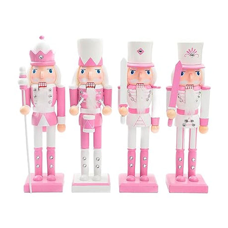 Aosekaa 4 Pieces Wood Nutcracker Ornaments Christmas Decoration, Kids Toys, Decorative Unique Gifts, Doll Nutcracker Crafts Nutcracker Soldier Aosekaa
