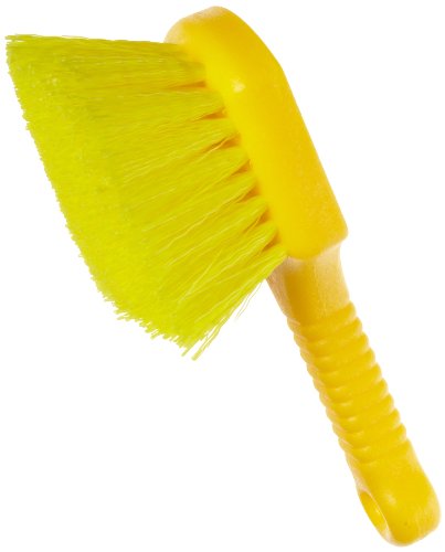 Rubbermaid Commercial 8" Utility Scrub Brush, Plastic Handle, Synthetic Bristles, Cleaning, Multi Purpose, Heavy Duty, Outdoor, Wheels and Tires Rubbermaid Commercial Products
