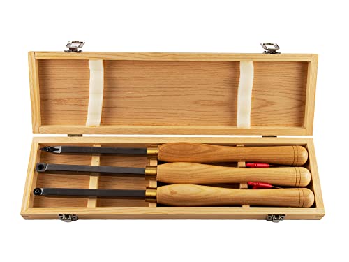 VCT 3pc carbide wood lathe turning chisel tool set with replaceable tips - WoodArtSupply