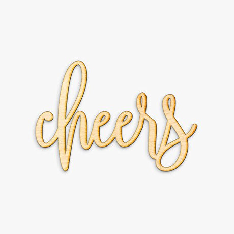Cheers Wood Sign Home Party Wedding Rustic Décor Wall Art Unfinished 24" x 17" Woodums