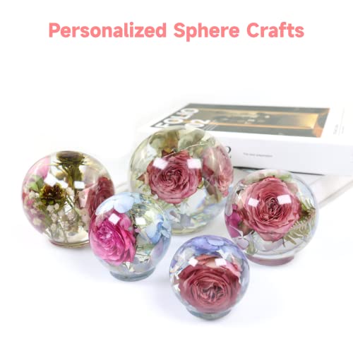 4.7'' & 4''Large Sphere Resin Molds, 2 Pcs Ball Shape Silicone Molds, One-Piece 3D Seamless Globe Epoxy Resin Molds, Large Sphere Resin Casting Mould COSYOO