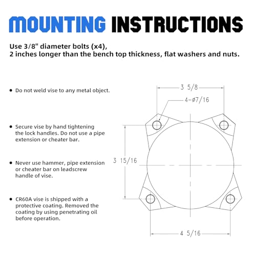 Forward CR40A-4.5In Bench Vise 210 Degrees Swivel Base Heavy Duty with Anvil (4 1/2") Forward