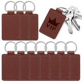 Tikjiua Rectangular Leather Key Fob Kit - 10 Pcs PU Leather Key Fobs with Rivets and Keychain Ring, Leather Keychains Holder for Keychain Making Tikjiua