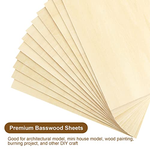 40Pcs 8X 4x1/16 Inches Basswood Sheets Unfinished Basswood Sheets