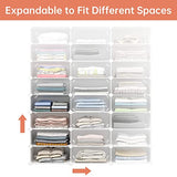 VIPZONE 4 Tier Closet Shelf, 12 inches Deep Stackable Closet Storage Shelves for Clothes,Easy Assembly Organizer Plastic Shelf Rack for Bedroom,White VIPZONE