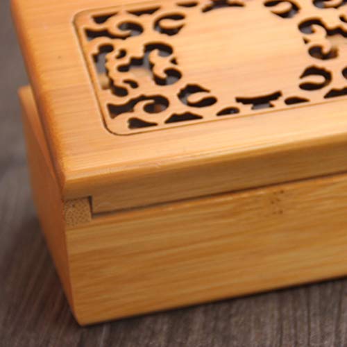 Amosfun Business Card Holder Organizer Wood Business Card Box Business Cards File Storage Holders - WoodArtSupply