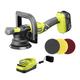 RYOBI 18V Cordless 5 in. Variable Speed Dual Action Polisher Kit with 4.0 Ah Battery and 18V Charger RYOBI