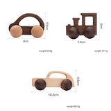 3PCS Wooden Baby Toys,Baby Grasping Toys Push Car Toys Montessori Toys Wooden Toy Vehicles,#2 - WoodArtSupply
