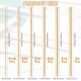 215 Pieces Balsa Wood Sticks Wooden Dowel Rods 1/8, 3/16, 1/4, 5/16, 3/8, 1/2 Inch Round Hardwood Unfinished Wooden Strips for DIY Molding Crafts Yulejo