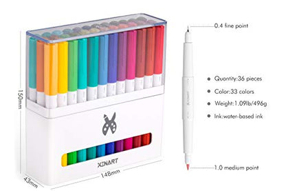 XINART Pens For Cricut Maker 3,Maker,Explore 3,Air 2, Dual Tips 36pcs Markers Pens Set Waterbased Ink Ultimate Fine Point Pen (0.4 Tip & 1.0 Tip) - WoodArtSupply