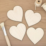 NINGWAAN 100 PCS 3 Inch Wooden Heart Cutouts, Unfinished Wood Heart Slices, Heart Shaped Wooden Ornaments for DIY Crafts Projects, Wedding, Valentine WoodArtSupply