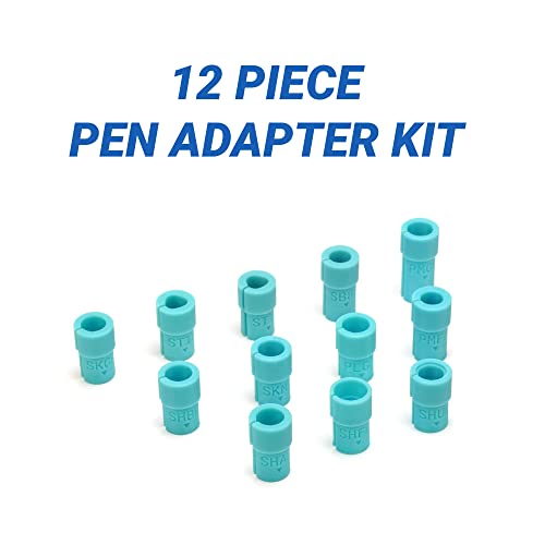 12 Pack Pen Adapter Set Compatible with Cricut Machines (Maker 3, Explore 3, Maker, Explore Air 2) and Various Pens (Sharpie, Sakura, Paper Mate, - WoodArtSupply