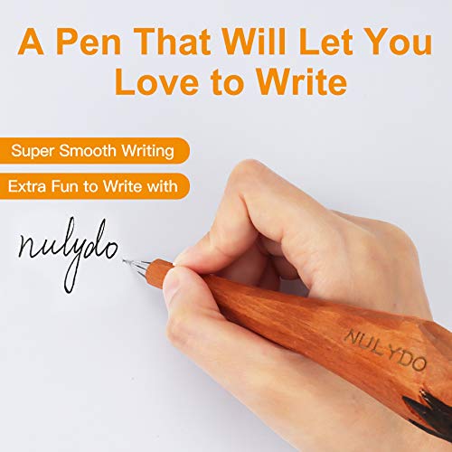 NULYDO Cobra Snake Pen, 100% Handmade Wood Carved Animal Gel Pen, Snake Gift Ideas for Kids Girls Boys Women & Men, Cute Pens School Writing Office