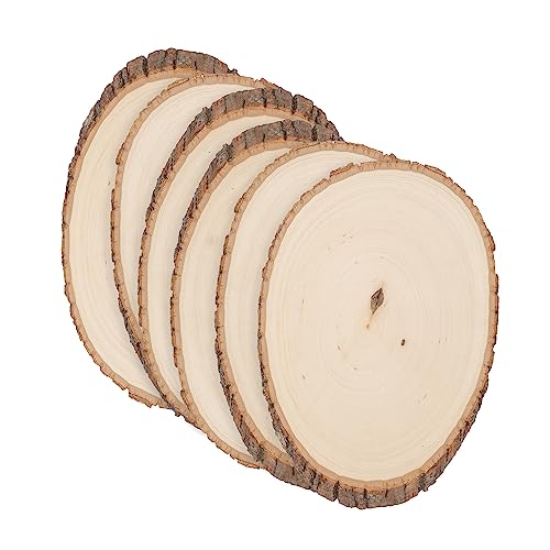 Walnut Hollow Basswood Round, Medium 7-9" Wide with Live Edge Wood (Pack of 6) - for Wood Burning, Home Décor, and Rustic Weddings - WoodArtSupply